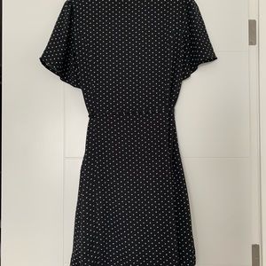 Black with small white polka dots dress
